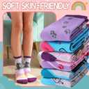 Kids Girls Cotton Socks Soft Novelty Socks Cute Animal Pattern 6 Pairs (9-14 Years)