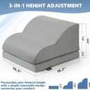 Foot Rest Under Desk for Office, Ergonomic Adjustable Footrest with Washable Cover, Soft Desk Foot Stool for Home Office, Work, Gaming, Long Sitting, Gray