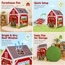 Amplov Red Barn Play Tent for Kids Ages 2+, Farm Animal Pretend Play Tent for Boys & Girls, Indoor Farmhouse Toy Tent, Birthday