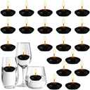 Nuanchu 40 Pcs Black Floating Candles Centerpieces for Wedding Small Unscented Floating Candles Decoration for Wedding Anniversary Holiday Party Gifts Home Pool Decor