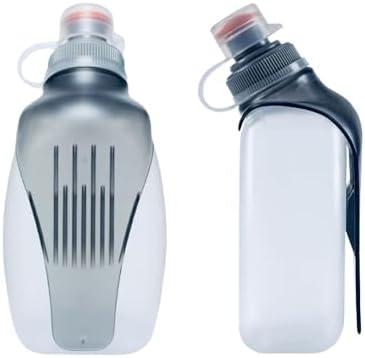 HECHZSO Water Bottle for Running No Bounce Water Bottle with Clip and Cover Cap,BPA-Free Plastic, 8.8oz (250ml) for Running/Marathon/Walking/Hiking/Cycling/Trail/Skiing (2 Pack)