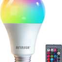 RGB Color Changing Light Bulbs,9W RGB LED Light Bulbs,40W Equivalent A19 E27/E26 Warm White 6500K,16 Color Multicolor Light Bulb Dimmable Light for Home Party Bedroom Outdoor(1Pack)