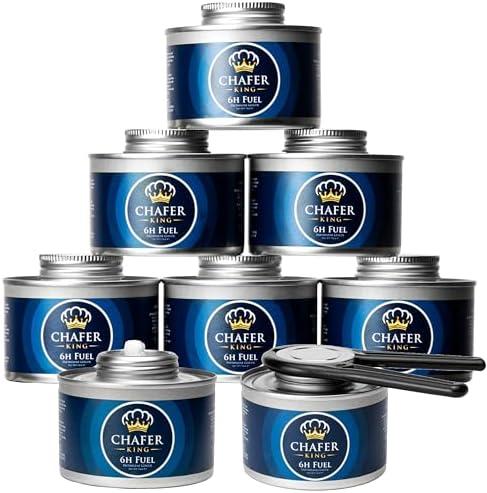Chafer King - 6Pack (For Price of 6) - 6 Hour Chafing Fuel Cans, Food Warmers for Parties, Chafing Dish, Buffet Set
