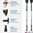Ergonomic Forearm Crutches Spring Assist Crutches for Adults,Comfortable and Height Adjustable Arm Crutches Forearm with Anti-Slip Base,Walking Crutches with Cuffs, Not a Pair (Blue)