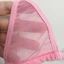 Oneheekini Women Hot See Through Micro Thong Bikini Triangle Halter Bathing Swimsuits (Pink)