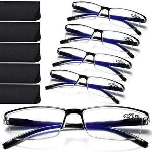 Reading Glasses Men - Blue Light Readers for Computer Working & Reading, Comfort Fit With TR90 Frames for All-Day wear(A1 All Black, 1.25)