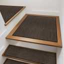 OJIA Non-Slip Stair Treads Matching Mat for Wooden Steps, Square Rubber Backing Anti-Slip Stair Carpet Landing Mat Stair Rugs 30x30 inch, Black