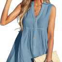 CUPSHE Women Swimsuit Coverup 100% Cotton Ruffle Hem Beach Cover Up Dresses (XL)