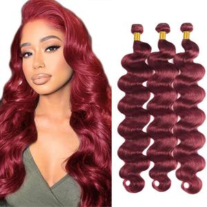 99j Burgundy Bundles Human Hair Burgundy Body Wave Bundles 18 20 22 Inch 3 Bundle Brazilian Wine Red Body Wave Human Hair Extensions 50 Gram Per Bundle