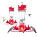 Perky-Pet 203CPBN-2 Glass Hummingbird Feeders for Outdoors with Perches, Ant Moat, Bee Guards - Pack of 2
