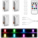 Asunder 4PCS Upgraded 500mAh Wireless LED Strobe Lights with Remote,8-Color Waterproof Rechargeable Emergency Lights with 11 High-Brightness LEDs for Cars,Motorcycles,Bikes,Drones&Aircraft