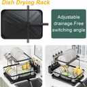 LIYI Dish Drying Rack,Large Dish Rack for Kitchen Counter,2-Tier Dish Racks with draining Tray,Detachable Capacity Dish Drainer Organizer,Black