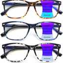 CLASAGA Progressive Multifocus Reading Glasses for Women, Pattern Print Blue Light Block Stylish Ladies Computer Readers +2.50