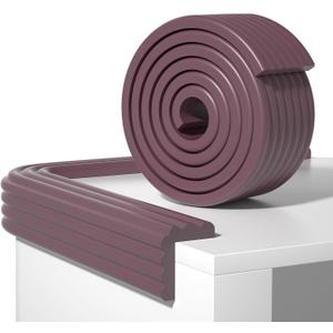 2 x Edge Protector,Baby Proofing Baby Edge Protector Strip Safety,Soft Rubber Foam Padding,Edge Corner Guards Protector Corner Edge Bumpers for Furniture (Brown Purple, 6.56Ft x 3.15" W x 0.31" Th)