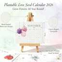 2PC Plantable Seed Calendar 2026, Eco-Friendly Plantable Love Seed Calendar 2026, Perfect Modern Greening Calendars Planner, Month Biodegradable Paper Planner, for Garden and Decor