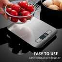 Food Scale For Kitchen - Stainless Steel Kitchen Scale, 100% waterproof, Batteries Included, Weighs Up to 22 lb/10kg, Digital Scale, Food Scale With Nutritional Calculator, Baking Scale, Cooking Scale