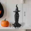 Witch Statue Resin Crafted Desktop Ornament, Hand-Painted Enchanting Witch Statue, Retro Magician Mysterious Curse Halloween Theme Statues Figurine
