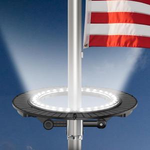 Solar Flagpole Light for 15-25ft Poles, 32 LEDs Ultra Bright 1200LM, 360° Illumination, 10000mAh Battery, IP67 Waterproof, All Night Lighting for Outdoor Flag Display