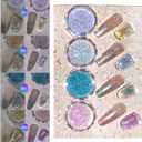 CHARMING MAY 4 Colors Holographic Nail Glitter Powder Set Shiny Metallic Chrome Nail Powder Kit for Acrylic Nails Sparkling Reflective Glitter Galaxy Effect for Party Nightclub(4 Colors(#1#2#3#4))