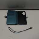 Defencase Compatible with iPhone 17 Case Wallet with RFID Blocking Card Holder for Women and Men, Fashion PU Leather Magnetic Snap Flip Zipper Strap Wallet Phone Case for iPhone 17 6.3", Blue Green