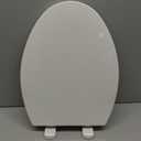 Toilet Seat Elongated with Cover Soft Close, Easy to Install, Plastic, White, Suitable to Elongated or Oval Toilets
