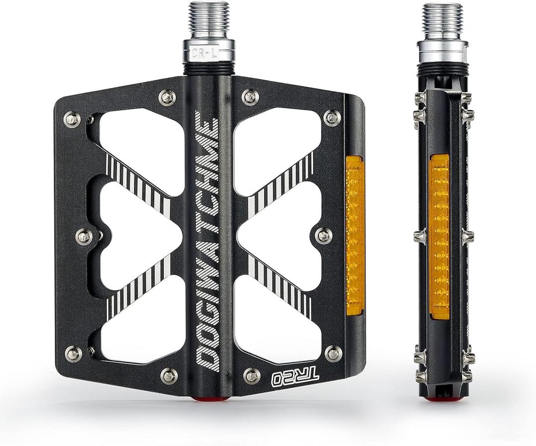 Mountain Bike Pedals MTB Pedals, 3 Bearing Non-Slip Aluminum 9/16" Bicycle Platform Pedals with Reflectors, CNC Machined Bicycle Wide Pedals for Road Mountain Bike (Black) Mountain Bike Pedals MTB Pedals, 3 Bearing Non-Slip Aluminum 9/16" Bicycle Platform Pedals with Reflectors, CNC Machined Bicycle Wide Pedals for Road Mountain Bike (Black)