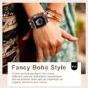 JR.DM Boho Beaded Band Women for Fitbit Versa 4/Versa 3/Sense 2/Sense Bands Natural Stone Bracelet Adjustable Handmade Braided Strap Smartwatch Replacement Wristband