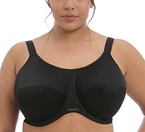Elomi Energise J-Hook Underwire Sports Bra (8041),42GG,Black 40J