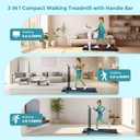 Portable Walking Pad Treadmill with Incline, 0.6-7.6MPH Mini Walking Treadmills for Home Small,3.0HP Electric Under Desk Treadmill for Exercising, Small Treadmills with Handle Bar, 350 LB Capacity