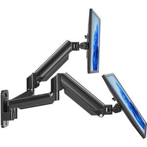 HUANUO Dual Monitor Wall Mount up to 32 inch Screens, Wall Monitor Mount with Gas Springs System, Height Adjustable Tilt, Swivel, Rotate, Computer Monitor Wall Mount Holds 17.6 lbs, VESA 75 or 100mm HUANUO Dual Monitor Wall Mount up to 32 inch Screens, Wall Monitor Mount with Gas Springs System, Height Adjustable Tilt, Swivel, Rotate, Computer Monitor Wall Mount Holds 17.6 lbs, VESA 75 or 100mm