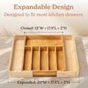 SMIRLY Silverware Drawer Organizer  Bamboo Kitchen Drawer Organizer, Adjustable Utensil Holder and Cutlery Tray, Drawer Dividers for Flatware and Kitchen Utensils (8 Slot, Natural)