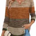 Zeagoo Long Sleeve Shirts for Women Fall V Neck Tops Casual Dressy Blouse Boho Tunic Business Work Clothes School Outfit (XL)