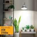 LED Grow Light Bulbs, Hanging Grow Lights for Indoor Plants, 25W 5000K, Height Adjustable Plant Light with Timer, Full Spectrum Grow Light Replace Sunlight for Large Tall Plant, Greenhouse