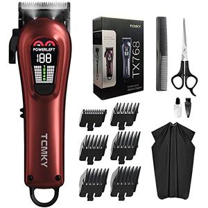 TCMKY Hair Clippers for Men Professional Clippers for Men Cordless&Corded Barber Clippers for Hair Cutting & Grooming. Rechargeable Hair Trimmer Kit for Household (Red)