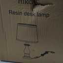 Vintage Table Lamp for Living Room Bedroom, 18.5" Farmhouse Bedside Lamps Nightstand Lamp Set of 2, Table Lamps with Oatmeal Linen Lamp Shades, 2 LED Bulbs Included (Antique White)