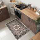 Keen Home Design 2x3 Rug - Machine Washable Entry Rug with Non-Slip Backing, Ideal for Enteryway, Kitchen, Bathroom, Laundry Room - Vintage, Easy Clean, Durable, Low Pile Rug - (2' x 3')