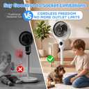 Lepwings Rechargeable Pedestal Fan, Cordless Portable Fan with 10400mAh Battery, Soft Night Light, Adjustable Height, 5 Speeds, 9H Timer Quiet Oscillating Fan with Remote for Bedroom, Home, Patio