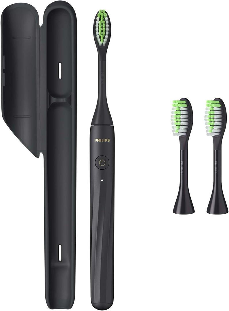 Philips Sonicare Rechargeable Toothbrush, Brush Head Bundle, Shadow Black, BD3001/AZ