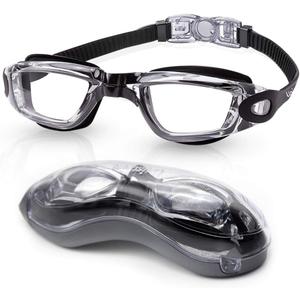 Aegend Swim Goggles, Swimming Goggles No Leaking Full Protection Adult Men Women Youth (Black Clear)