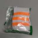 Unisex White Knee High Tube Socks - Three Various Colored Stripes (One Size, White With Neon Orange)