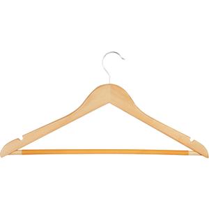 Honey-Can-Do Sturdy Maple Wood Hangers  Non-Slip Grooved Bar, Perfect for Shirts and Suits, Durable & Stylish, 24-Pack