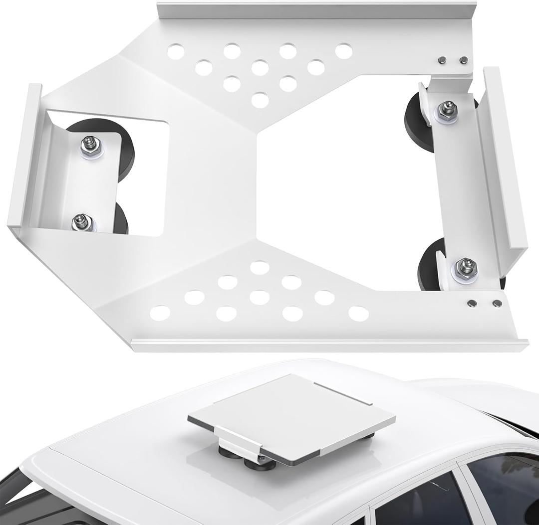 for Starlink Mini Mount, Magnetic Starlink Mini Car Mount Base Suction Cup Accessories Truck RV Flat Rack Roof Sunroof Kit Boat V4for Camping, High-Speed & Extreme Conditions (White)