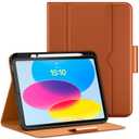 DTTO Case for iPad (A16) 11th Generation 2025, iPad 10th Generation 10.9 Inch 2022 with Pencil Holder, Premium Leather Business Folio Stand Smart Cover with Magnetic Clasp, Blue