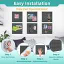 Large Cork Board for Walls - 12 Pack Black Felt Wall Tiles with Safe Removable Adhesive Tabs for Office Pin Board, Tack Board, 47"x35", Includes Push Pins & Sticky Tabs (Gray)