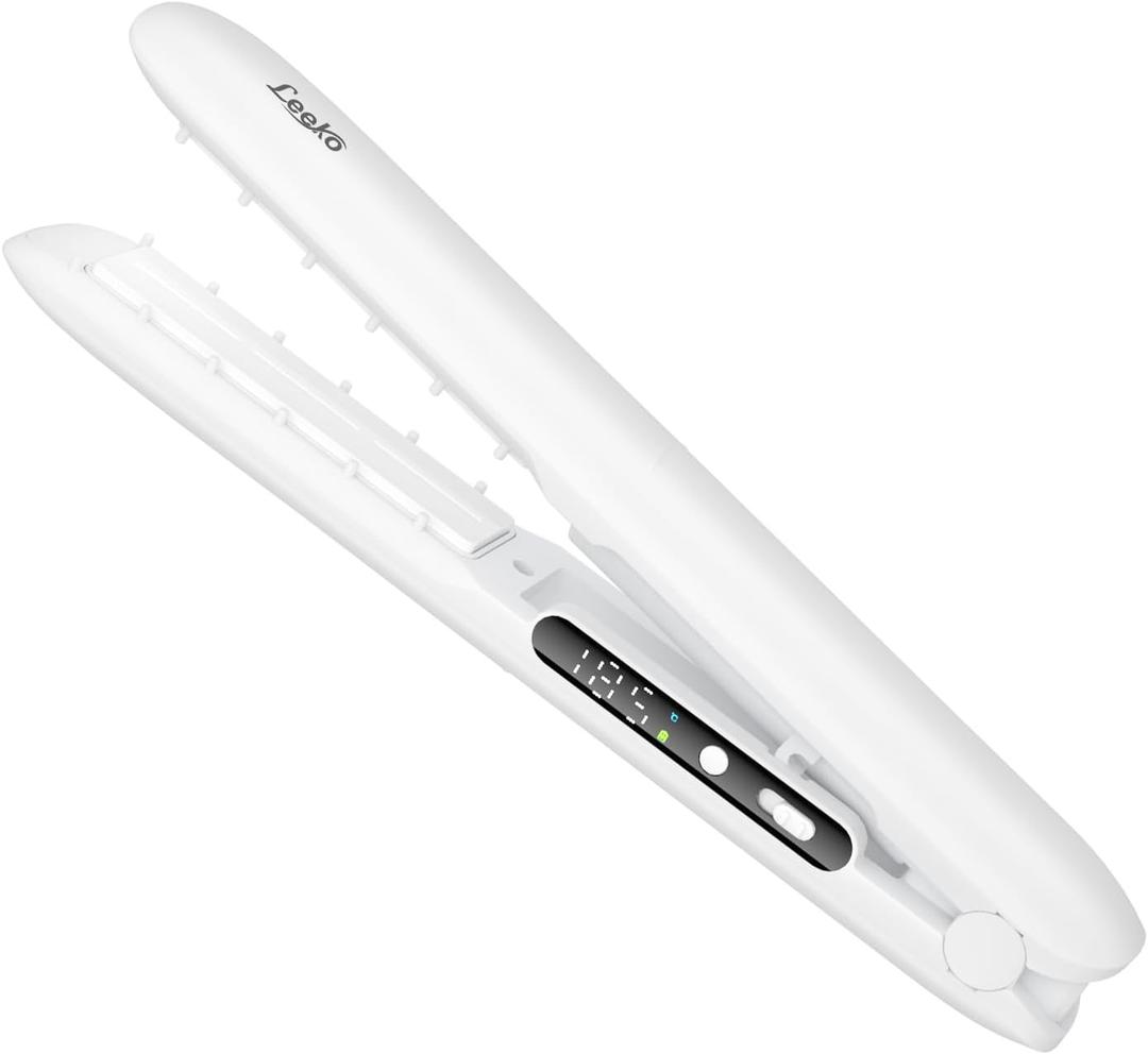 Cordless Hair Straightener, Corded and Cordless Dual Use Portable Mini Travel Flat Iron, 1.25 Inch Mini Hair Straightener with 3 Temp Settings, Rechargeable Cordless Flat Iron for On-the-Go Styling