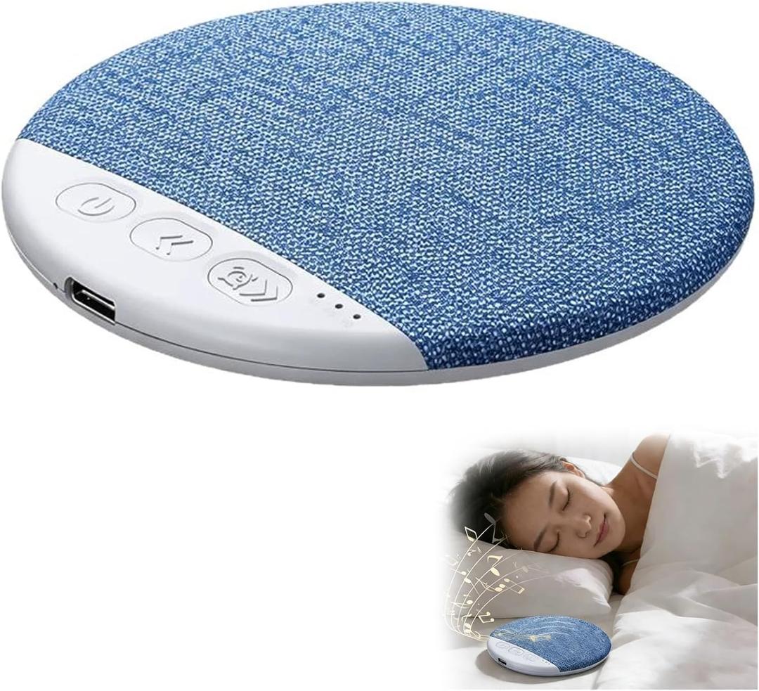 Bluetooth Pillow Speakers for Sleeping, Mini Portable Under Pillow Speaker, Sleep Speaker Under Pillow with White Noise and a Timer (Blue)