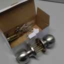 BESTTEN Keyed Entry Door Knob with Lock, Interior and Exterior Door Lock, Standard Ball, Satin Nickel