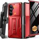 TONGATE for Z Fold 7 Case with Privacy Screen Protector, [Built-in Slide Camera Cover & Stand] [Anti Spy] Military Grade Drop Phone Case for Samsung Galaxy Z Fold 7 with Belt Clip, Red Privacy