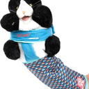 Shyyween Cat Puppet Wrestler, Cat Wrestling Toy Puppet Hand Glove with Tough Padding for Safe and Fun Interactive Play, Relieve Boring Games(Black White)