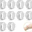 10 Pcs Silver Elegant Wrist Corsage Slap Bracelets, DIY Floral Slaplets Wristlet Bands for Wedding, Prom, Bridal Shower, Party, and Wrist Accessories